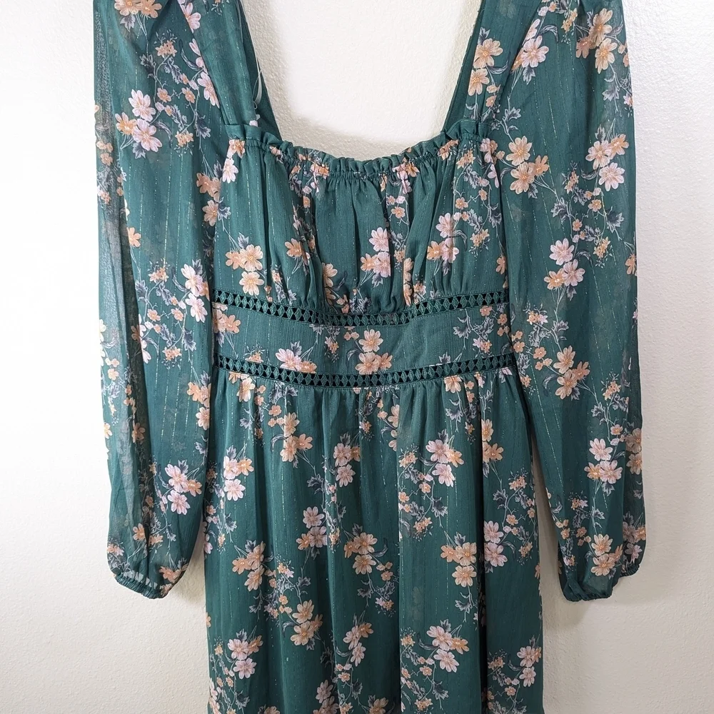 Trixxi Floral Blouse - Green and Pink - Picture 1 of 6